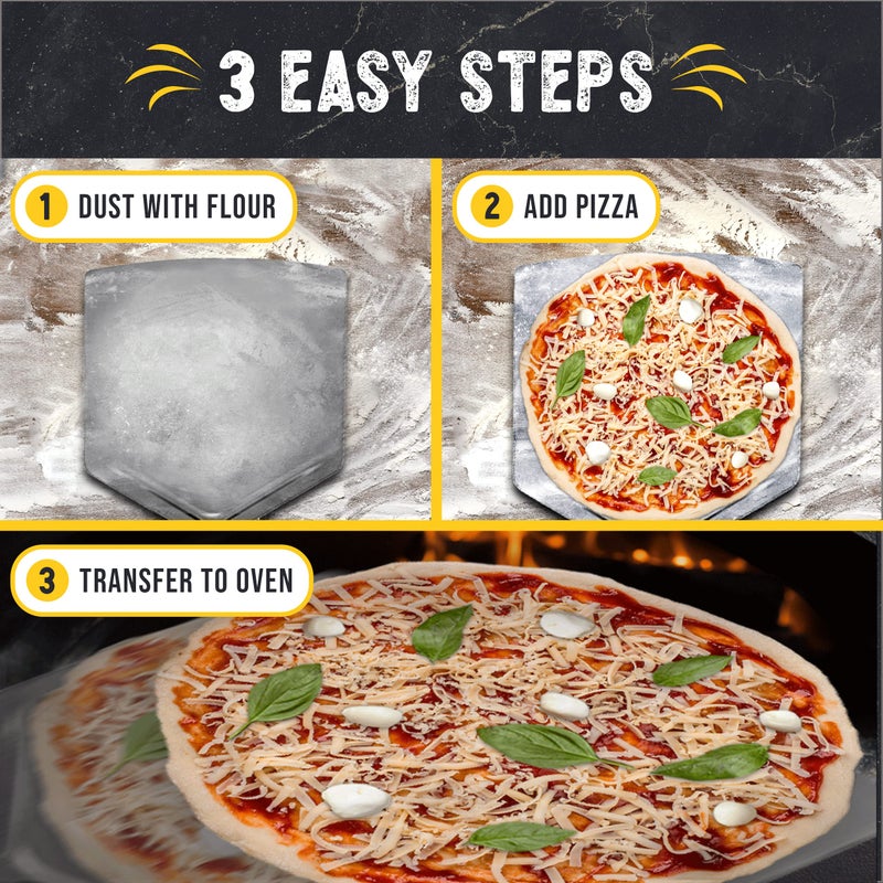 Checkered Chef Pizza Peel - Extra Large, Stainless Steel Metal Pizza Paddle with Folding Handle, Outdoor Pizza Oven Accessories - 13 Inch x 15 Inch - Image 4